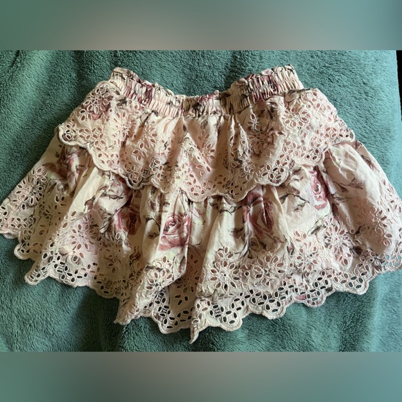 Gap x Love Shack Fancy Floral eyelet Skirt in Pink and Cream S - Picture 4 of 6